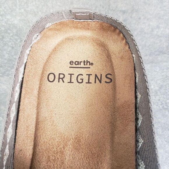 Earth Origins Shoes 8 Medium Embroidered Knit Slip On Mules Zilly Granite - Picture 8 of 12